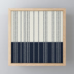 Spotted Stripes, Ivory and Navy Blue Mini Art Print Gallery Image 1