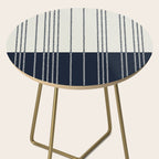 Spotted Stripes, Ivory and Navy Blue Side Table Gallery Image 2
