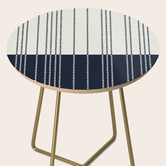 Spotted Stripes, Ivory and Navy Blue Side Table Gallery Image 2