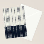 Spotted Stripes, Ivory and Navy Blue Stationery Card Gallery Image 2