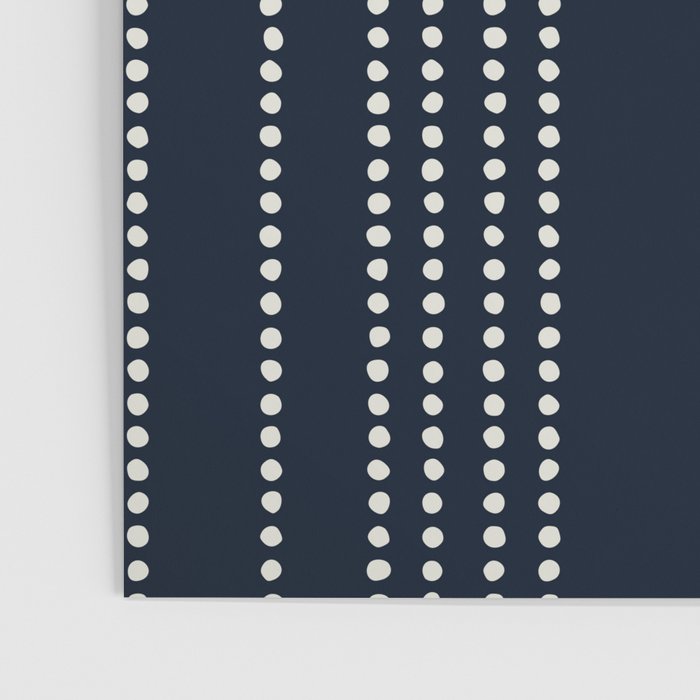Spotted Stripes, Ivory and Navy Blue Poster Gallery Image 3