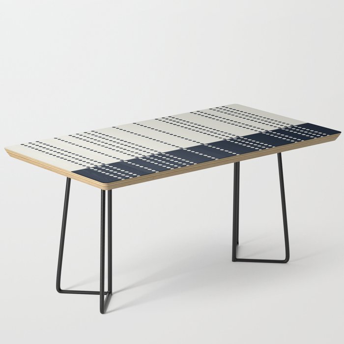 Spotted Stripes, Ivory and Navy Blue Coffee Table Gallery Image 1