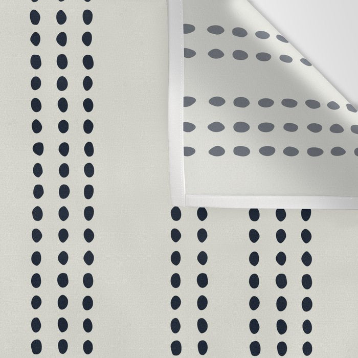 Spotted Stripes, Ivory and Navy Blue Wall Tapestry Gallery Image 3