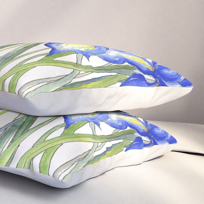 Blue Iris, Illustration Pillow Sham Gallery Image 3