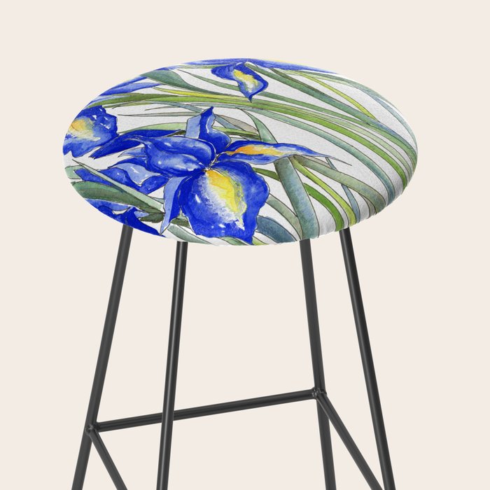 Blue Iris, Illustration Stool Gallery Image 2