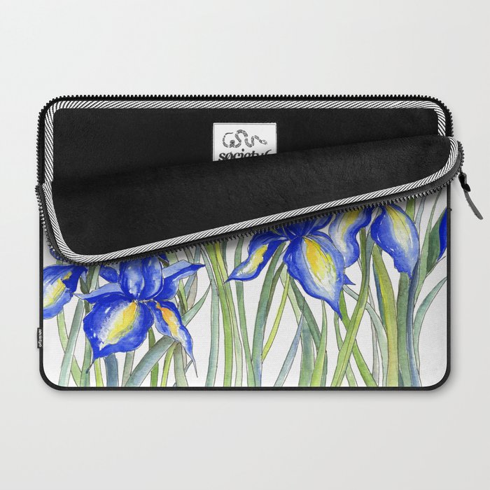 Blue Iris, Illustration Laptop Sleeve Gallery Image 2