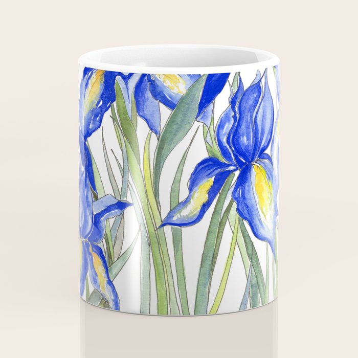 Blue Iris, Illustration Coffee Mug Gallery Image 4