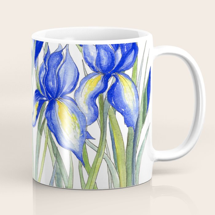 Blue Iris, Illustration Coffee Mug Gallery Image 1