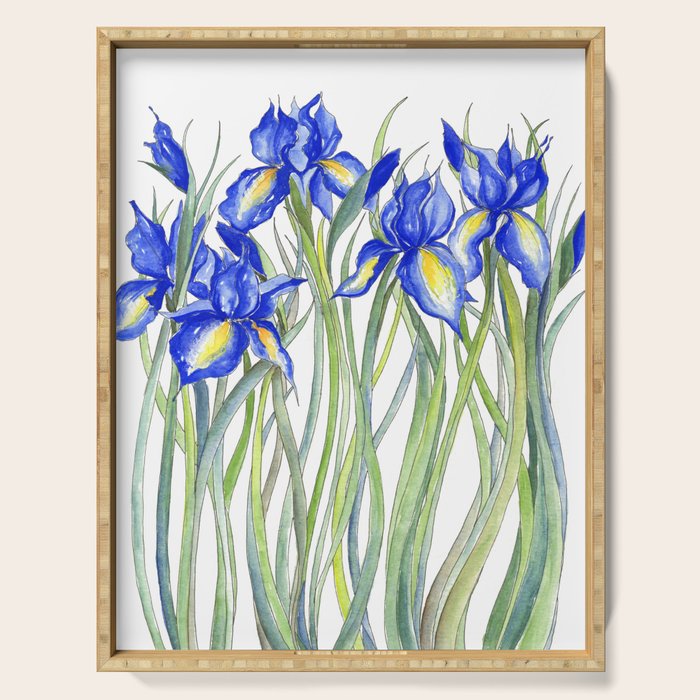 Blue Iris, Illustration Serving Tray Gallery Image 1