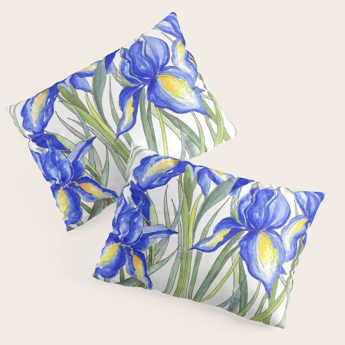 Blue Iris, Illustration Pillow Sham Gallery Image 3