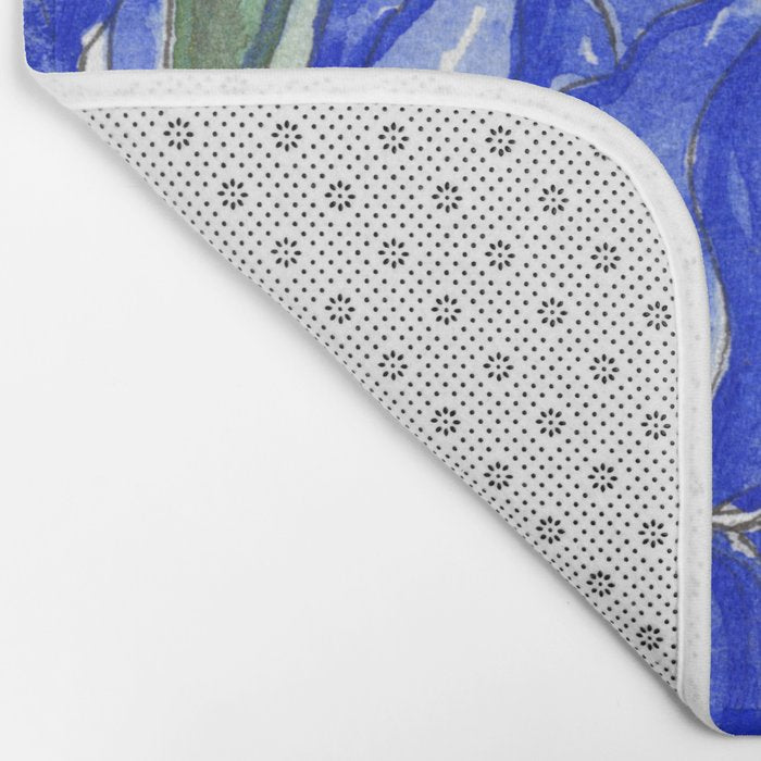 Blue Iris, Illustration Bath Mat Gallery Image 2