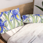 Blue Iris, Illustration Pillow Sham Gallery Image 2