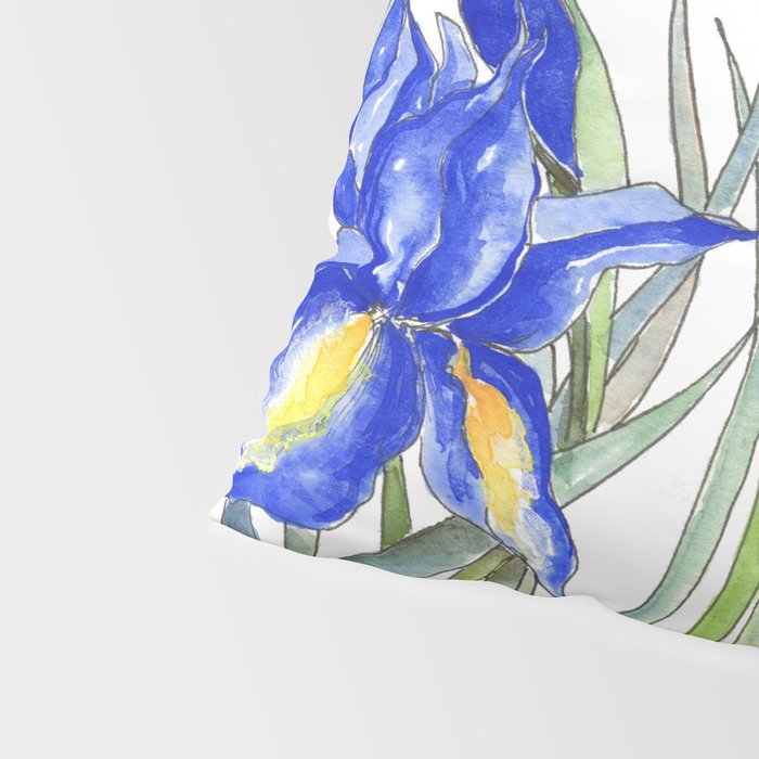 Blue Iris, Illustration Pillow Sham Gallery Image 4