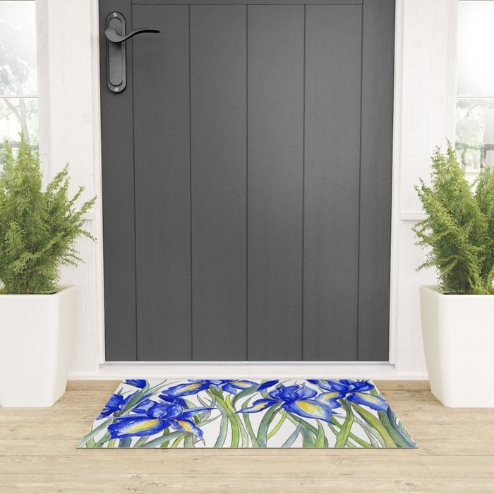 Blue Iris, Illustration Welcome Mat Gallery Image 3