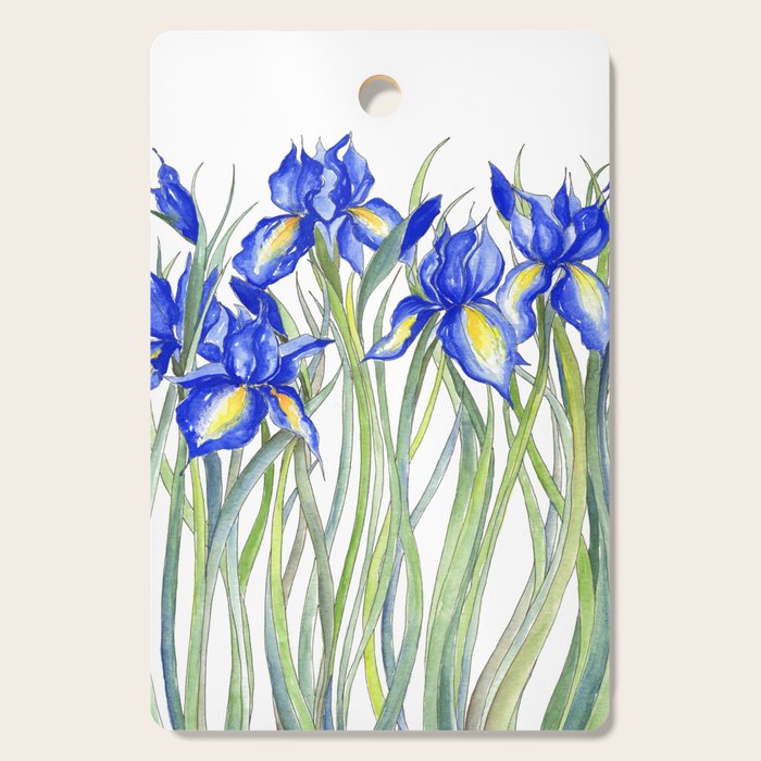 Blue Iris, Illustration Cutting Board Gallery Image 1