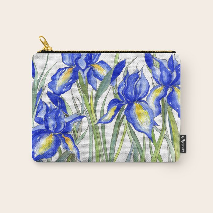 Blue Iris, Illustration Carry All Pouch Gallery Image 1