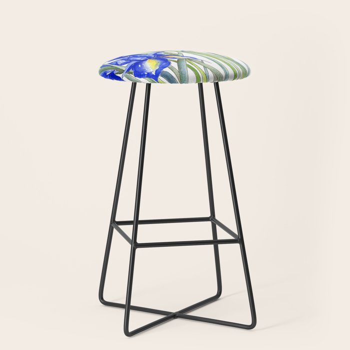 Blue Iris, Illustration Stool Gallery Image 1