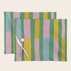 Pink and Green Stripes Placemat Gallery Image 1