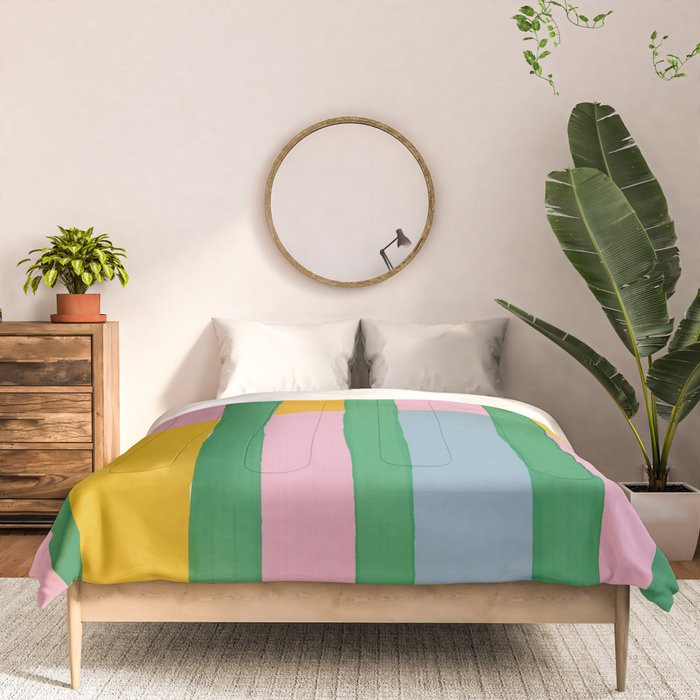 Pink and Green Stripes Comforter Gallery Image 3