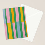 Pink and Green Stripes Stationery Card Gallery Image 2