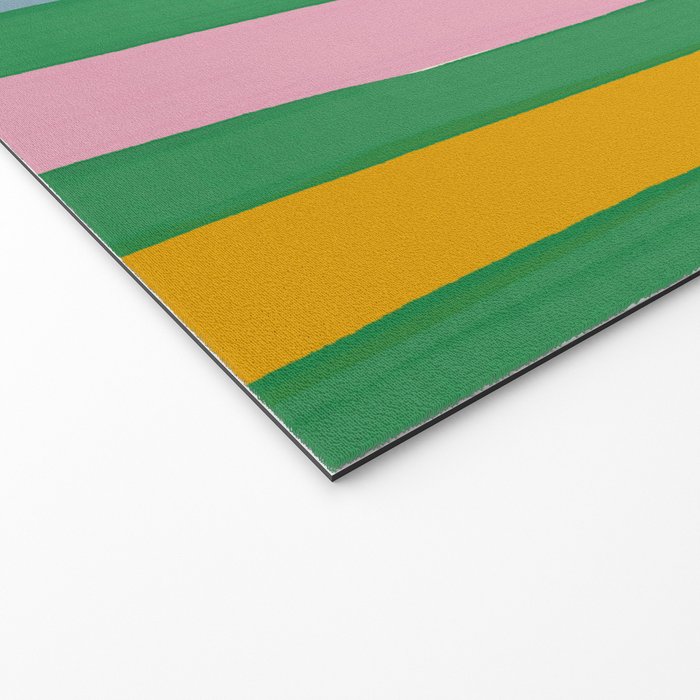 Pink and Green Stripes Welcome Mat Gallery Image 2