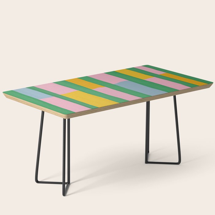 Pink and Green Stripes Coffee Table Gallery Image 1