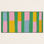 Pink and Green Stripes Desk Mat Gallery Image 3