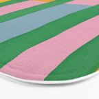Pink and Green Stripes Bath Mat Gallery Image 3