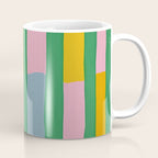 Pink and Green Stripes Coffee Mug Gallery Image 1