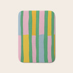 Pink and Green Stripes Bath Mat Gallery Image 1