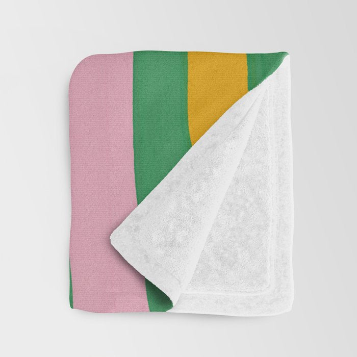 Pink and Green Stripes Throw Blanket Gallery Image 3
