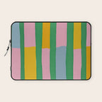 Pink and Green Stripes Laptop Sleeve Gallery Image 1