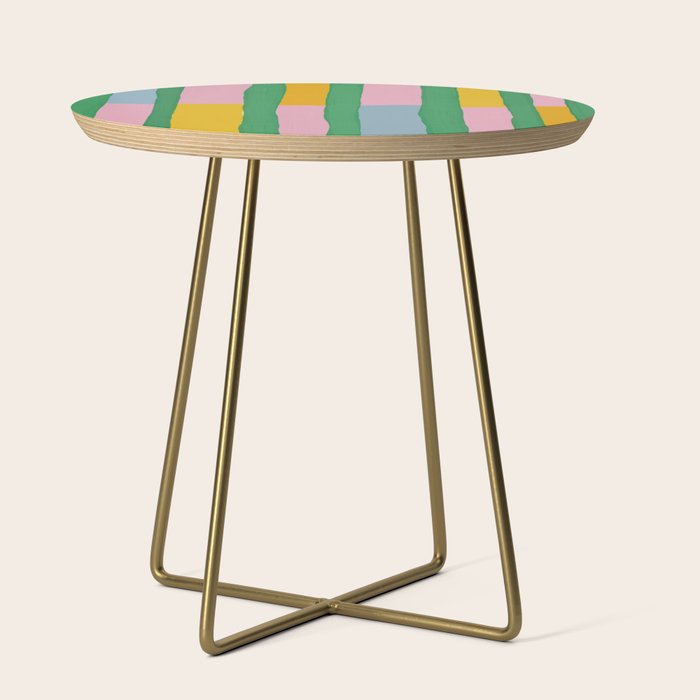 Pink and Green Stripes Side Table Gallery Image 1