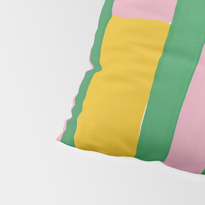 Pink and Green Stripes Pillow Sham Gallery Image 4