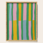 Pink and Green Stripes Serving Tray Gallery Image 1