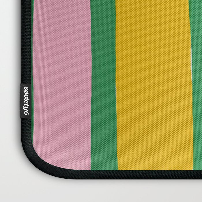 Pink and Green Stripes Laptop Sleeve Gallery Image 3