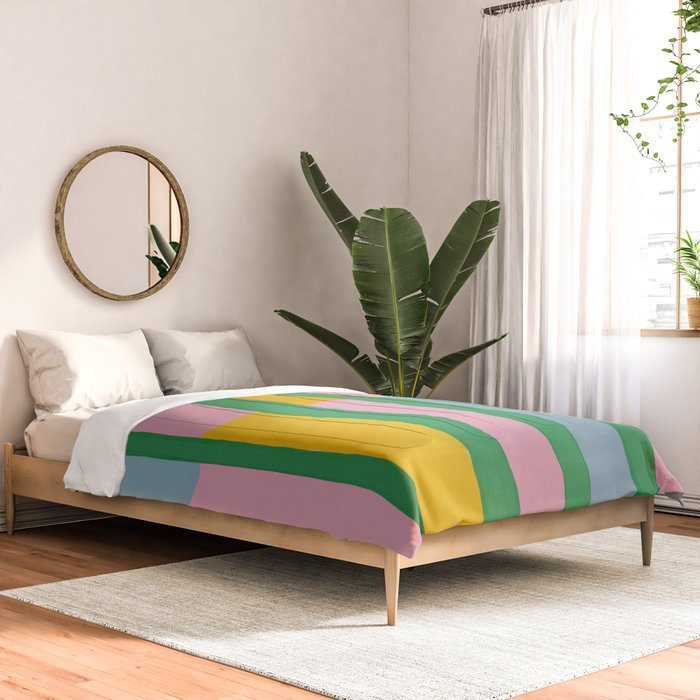 Pink and Green Stripes Comforter Gallery Image 2