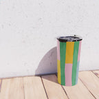 Pink and Green Stripes Travel Mug Gallery Image 4