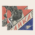Laika, first space dog â Soviet vintage space poster [Sovietwave] Placemat Gallery Image 1