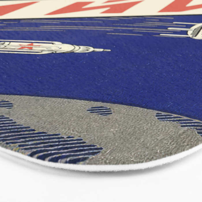 Laika, first space dog â Soviet vintage space poster [Sovietwave] Bath Mat Gallery Image 3