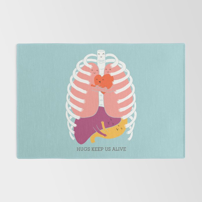 Hugs keep us alive Rug Gallery Image 2