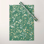 Floral Leaves, Green and Gold, Design Prints Wrapping Paper Gallery Image 1
