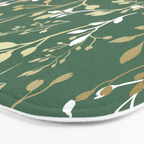 Floral Leaves, Green and Gold, Design Prints Bath Mat Gallery Image 3