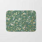 Floral Leaves, Green and Gold, Design Prints Bath Mat Gallery Image 1