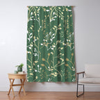 Floral Leaves, Green and Gold, Design Prints Window Curtain Gallery Image 5
