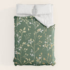 Floral Leaves, Green and Gold, Design Prints Comforter Gallery Image 6