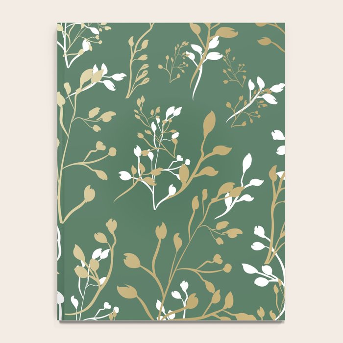 Floral Leaves, Green and Gold, Design Prints Notebook Gallery Image 4