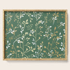 Floral Leaves, Green and Gold, Design Prints Serving Tray Gallery Image 1