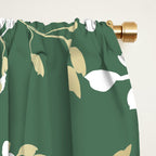 Floral Leaves, Green and Gold, Design Prints Window Curtain Gallery Image 2