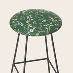 Floral Leaves, Green and Gold, Design Prints Stool Gallery Image 2